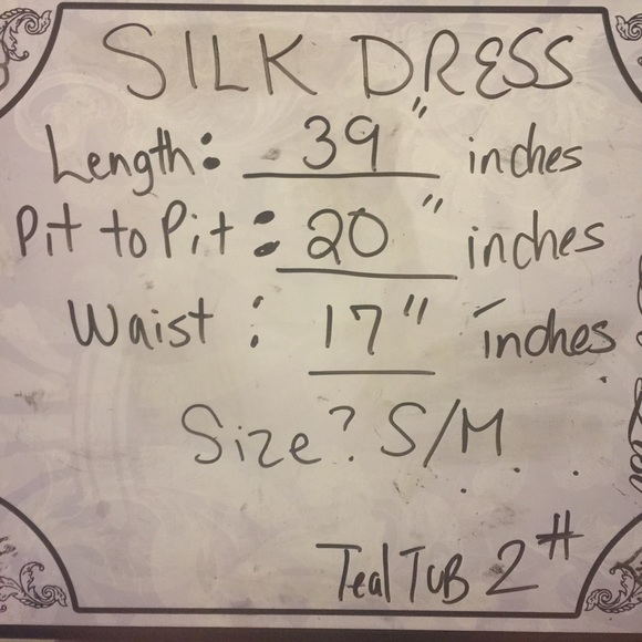 Silk dress small shift yellow navy off white - Picture 8 of 8